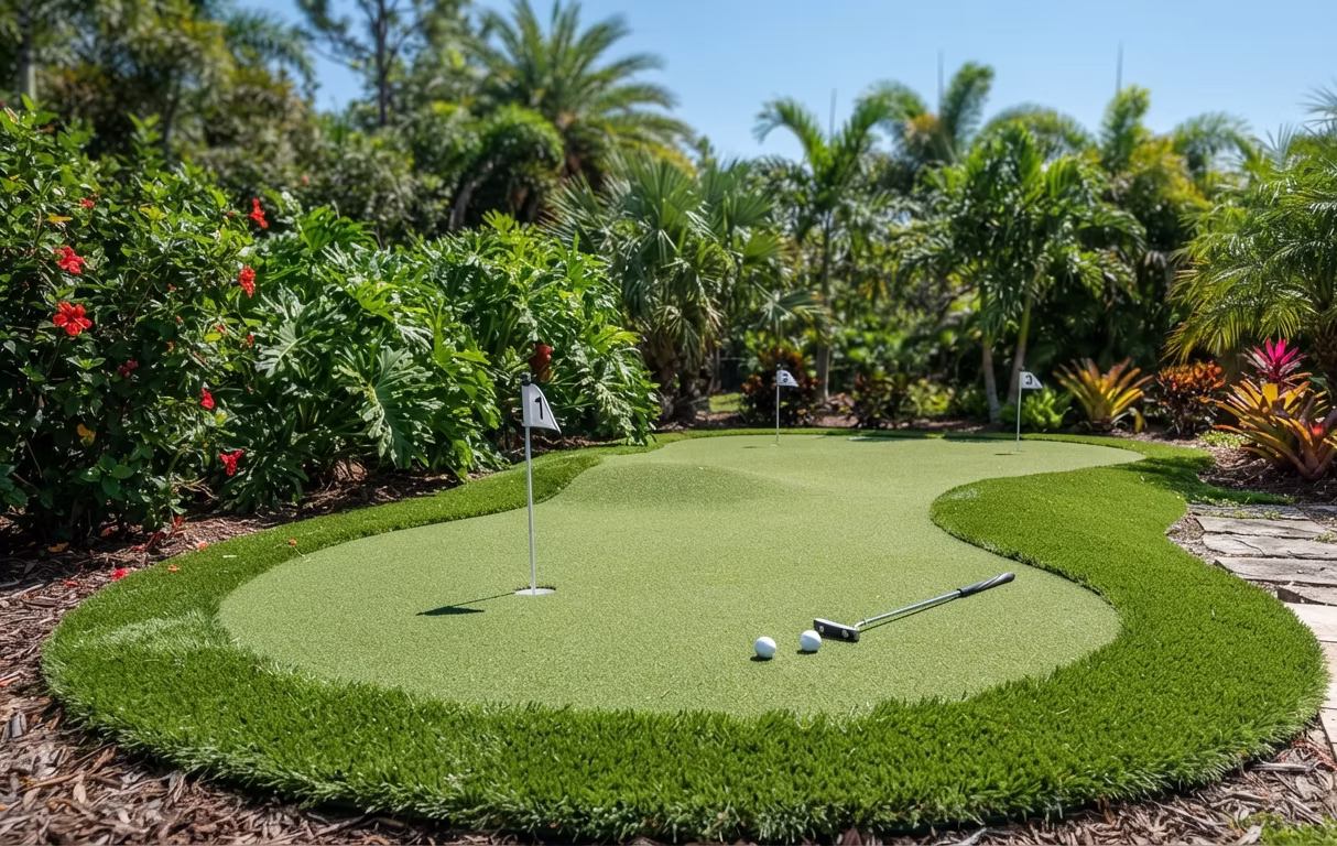 Custom putting green installation in The Villages, FL